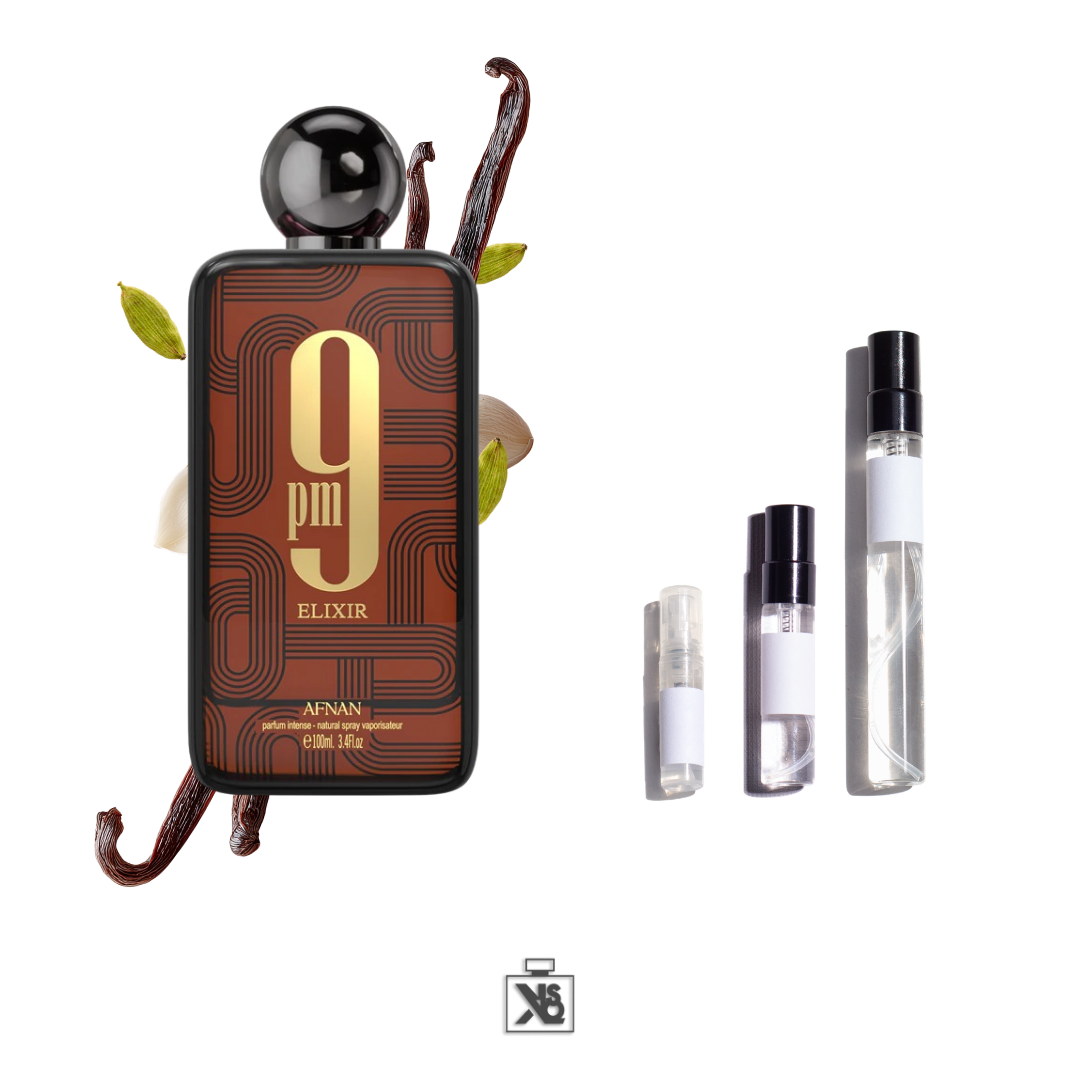Décant authentique de AFNAN 9PM ELIXIR parfum intense mixte - 2ml/5ml/10ml